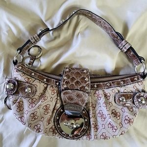 Y2k vintage Guess monogram baguette shoulder bag